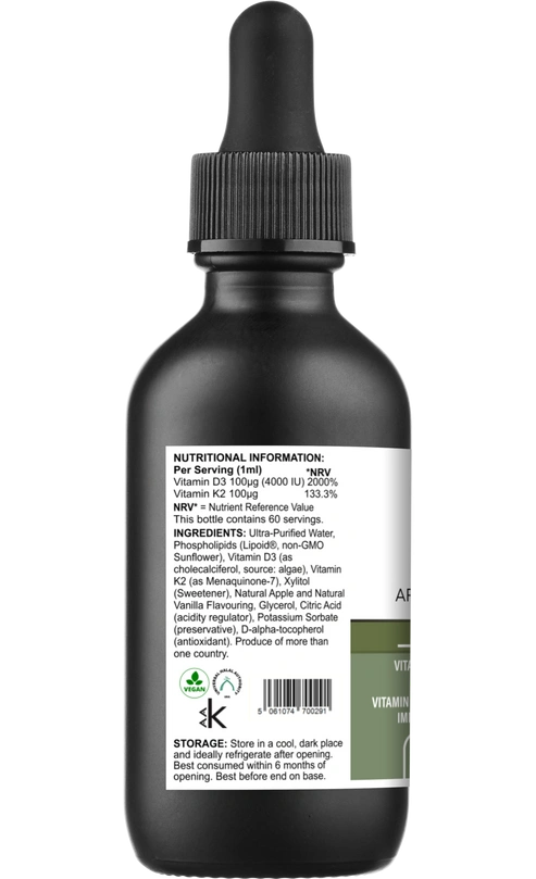 Aaponminimarket Liposomal Vitamin D3 & K2 – Apple & Vanilla Flavour