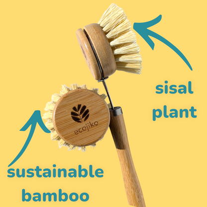 Aapon mini market -Bamboo Dish Brush with Replaceable Head