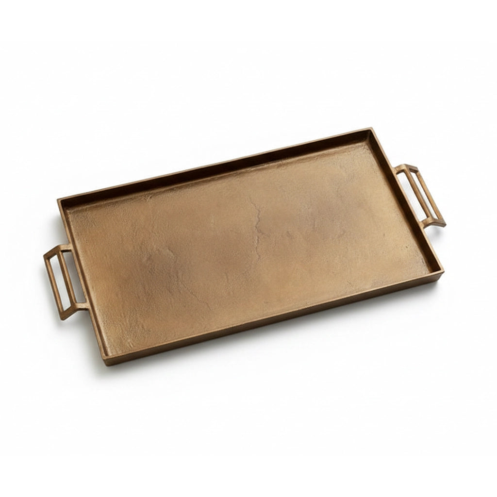 Aapon mini market - Lousine Rustic Bronze Finish Rectangular Serving Tray