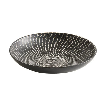 Aapon mini market -Luxury Black Ceramic Pasta Plate