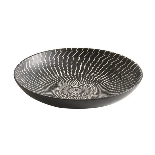 Aapon mini market -Luxury Black Ceramic Pasta Plate