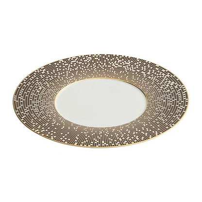 Aaponminimarket Luxury Mosaic Rim Porcelain Dinner Plate