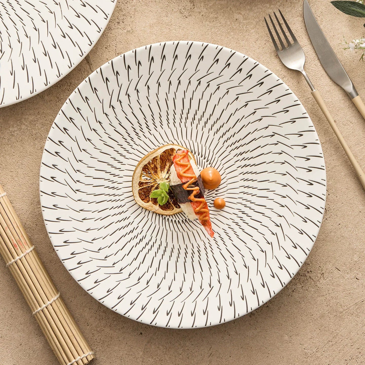 Aapon mini market - Radiant Pattern Ceramic Dinner Plate