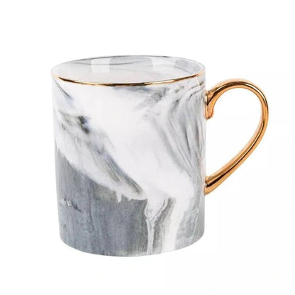 Aaponminimarket Marble Mug with Gold Handle