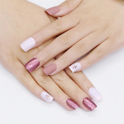 Matte Nude Metal Nails
