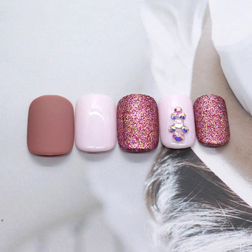 Matte Nude Metal Nails