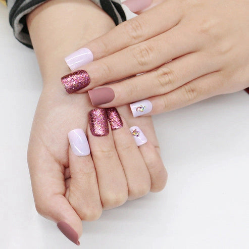 Matte Nude Metal Nails