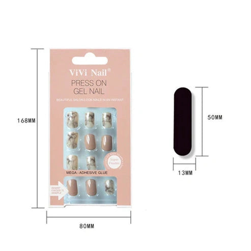 Matte Nude Metal Nails