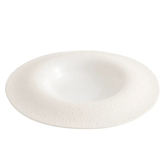 Aapon mini market -Matte Sesame Texture Porcelain Deep Rim Plate