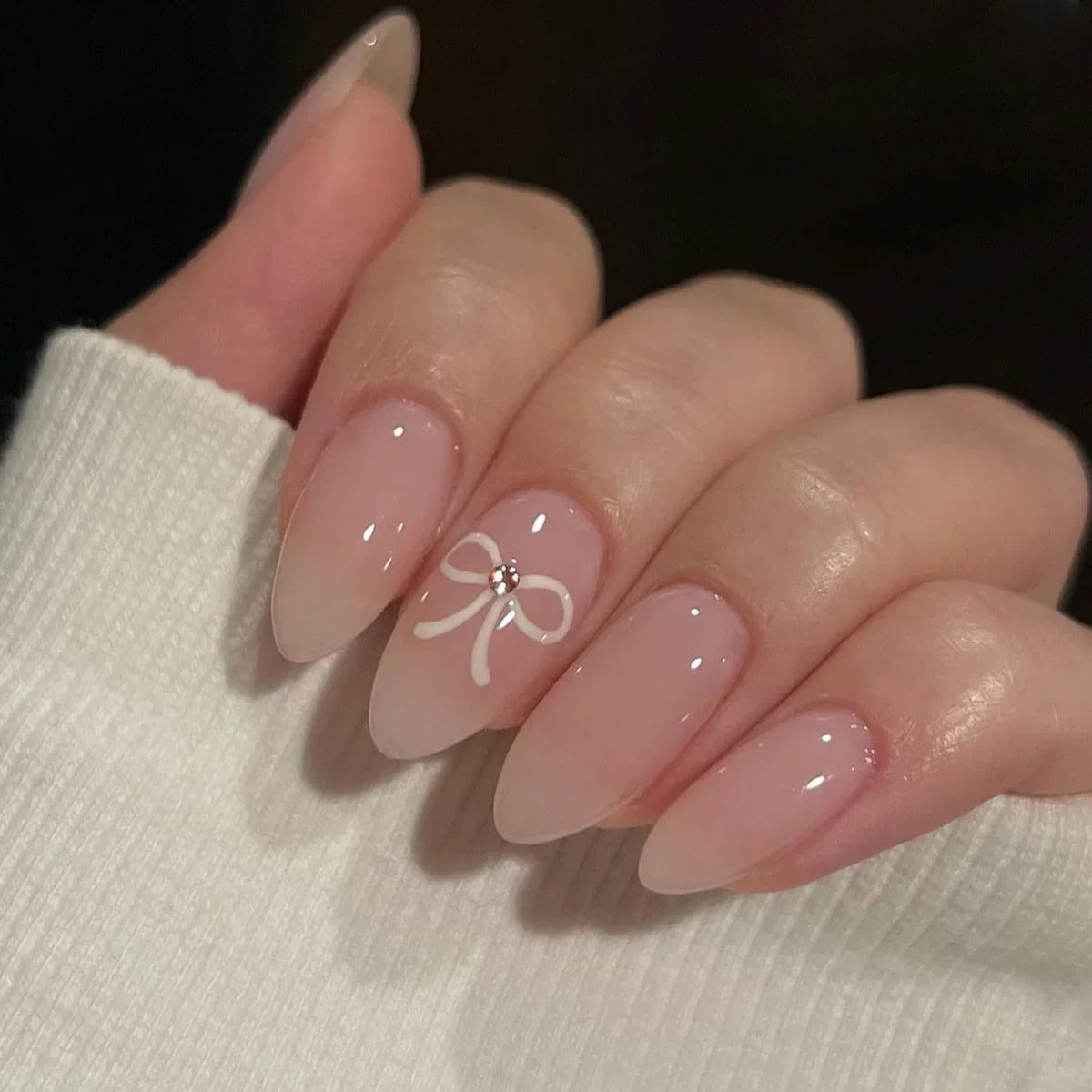 Medium-length Acrylic Almond Fake Nails