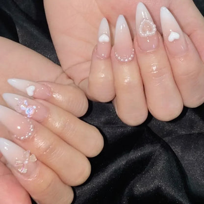 Medium-length Acrylic Almond Fake Nails