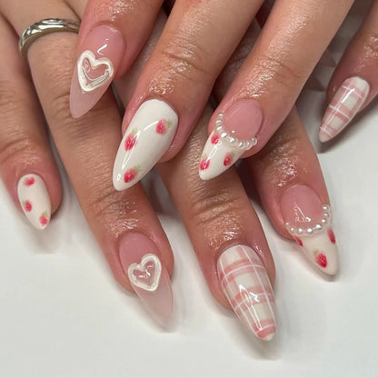 Medium-length Acrylic Almond Fake Nails
