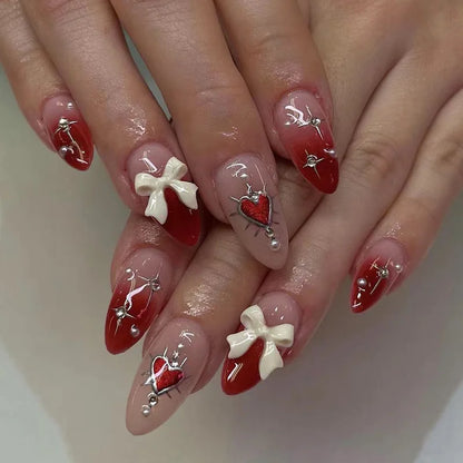 Medium-length Acrylic Almond Fake Nails