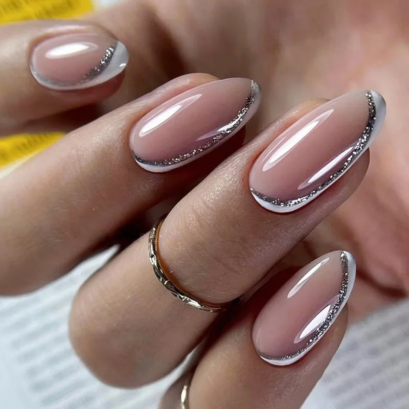 Aapon Mini Market Ltd Medium-length Acrylic Almond Fake Nails