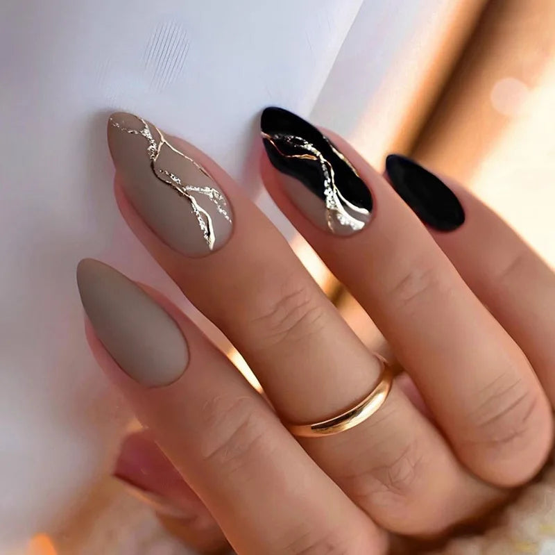 Aapon Mini Market Ltd Medium-length Acrylic Almond Fake Nails