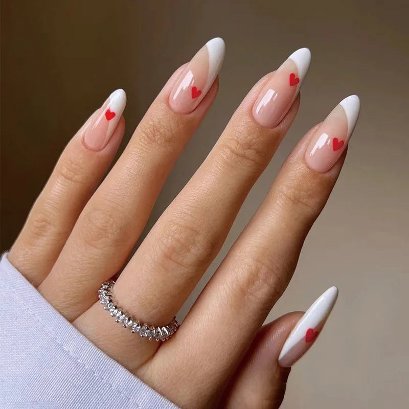 Medium-length Acrylic Almond Fake Nails