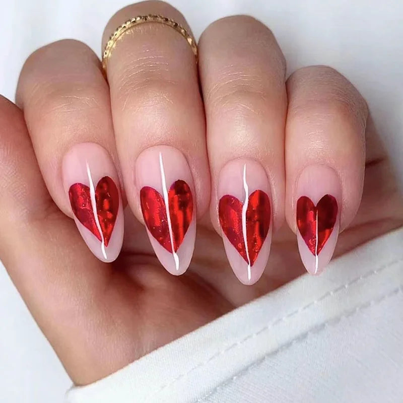 Aapon Mini Market Ltd Medium-length Acrylic Almond Fake Nails