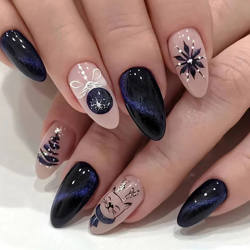 Medium-length Acrylic Almond Fake Nails