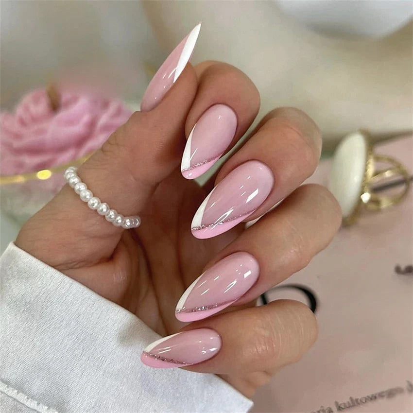 Medium-length Acrylic Almond Fake Nails