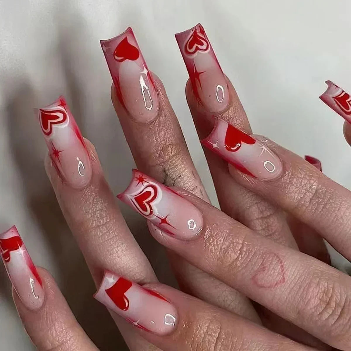 Aapon Mini Market Ltd Mid Long Pink Leopard Press-On Nails with Bow