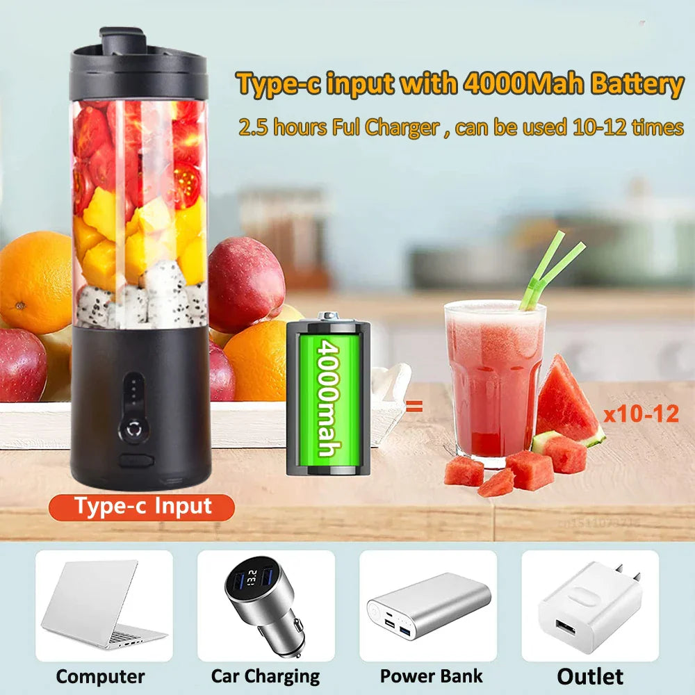 Aapon mini market - Mini Portable Rechargeable Electric Fruit Juicer Blender