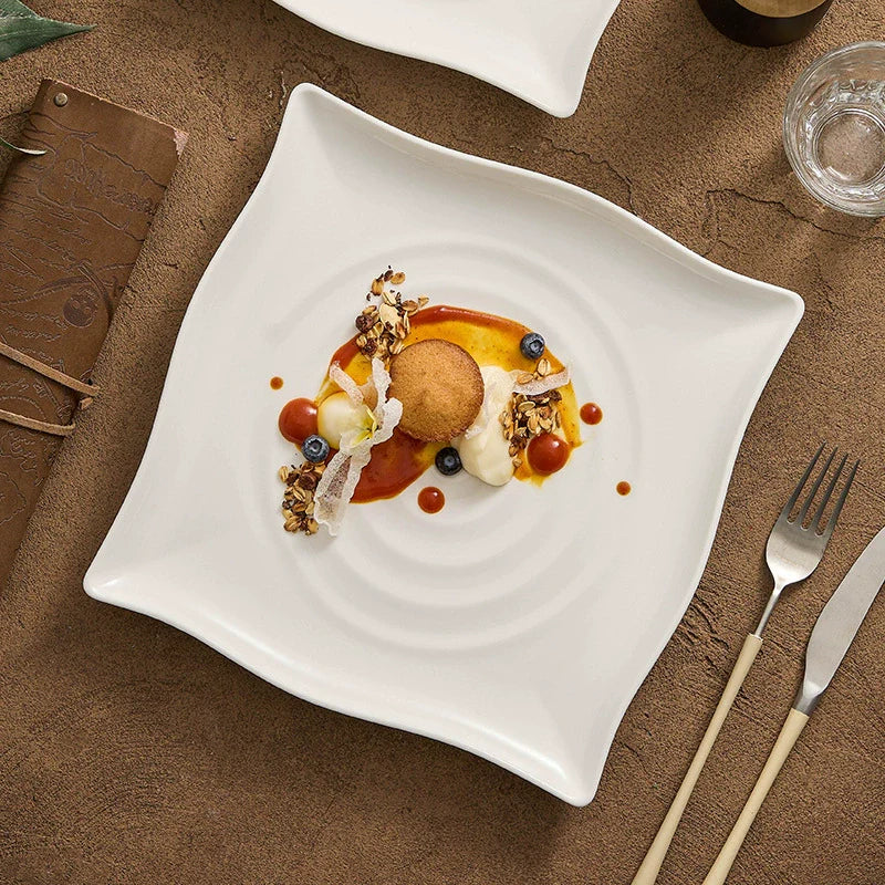 Aapon mini market -Modern Concentric Ripple Square Plate 