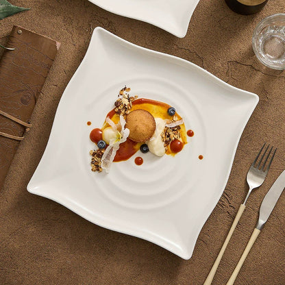 Aapon mini market -Modern Concentric Ripple Square Plate 