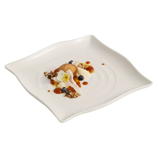 Aapon mini market -Modern Concentric Ripple Square Plate 