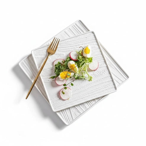 Aaponminimarket Modern Square Ceramic Dinner Plate