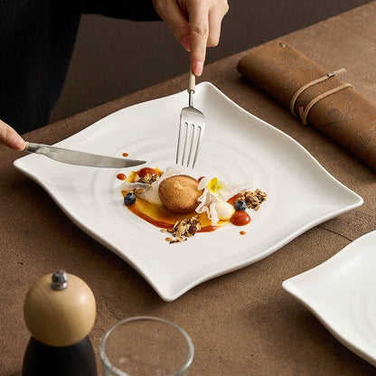 Aapon mini market -Modern Concentric Ripple Square Plate 