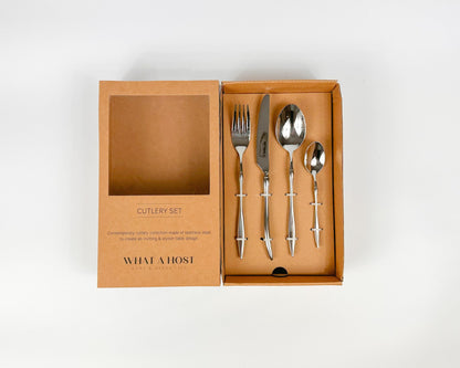 Aapon mini market -Monaco Silver Stainless Steel Cutlery Sets x16/24 pieces