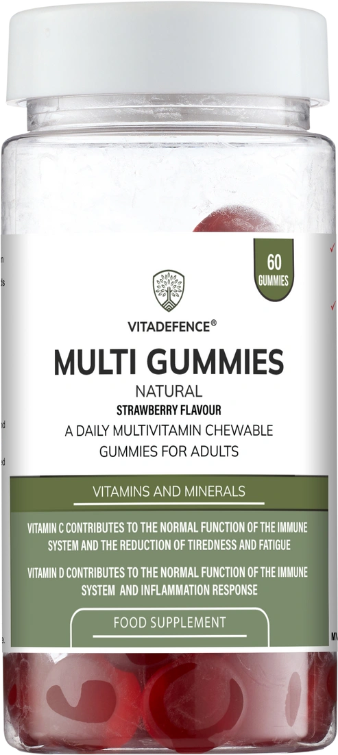 Aaponminimarket Multi Gummies – Natural Strawberry Flavour – 60 Gummies