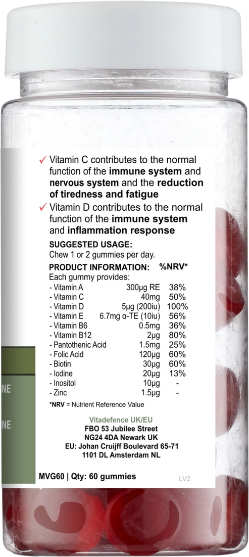 Aaponminimarket Multi Gummies – Natural Strawberry Flavour – 60 Gummies
