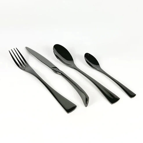 Aaponminimarket Munich Black Stainless Steel Cutlery Sets