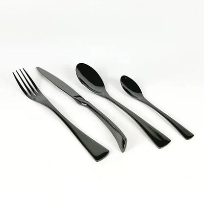 Aaponminimarket Munich Black Stainless Steel Cutlery Sets