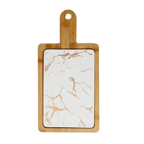 Aaponminimarket NNEAGS 33.5cm White Square Wooden Serving Tray