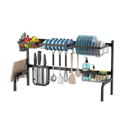 Aaponminimarket NNECW 2-Tier Over Sink Adjustable Dish Drying Rack