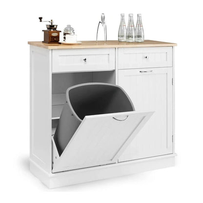 Aaponminimarket NNECW Kitchen Trash Cabinet (White)