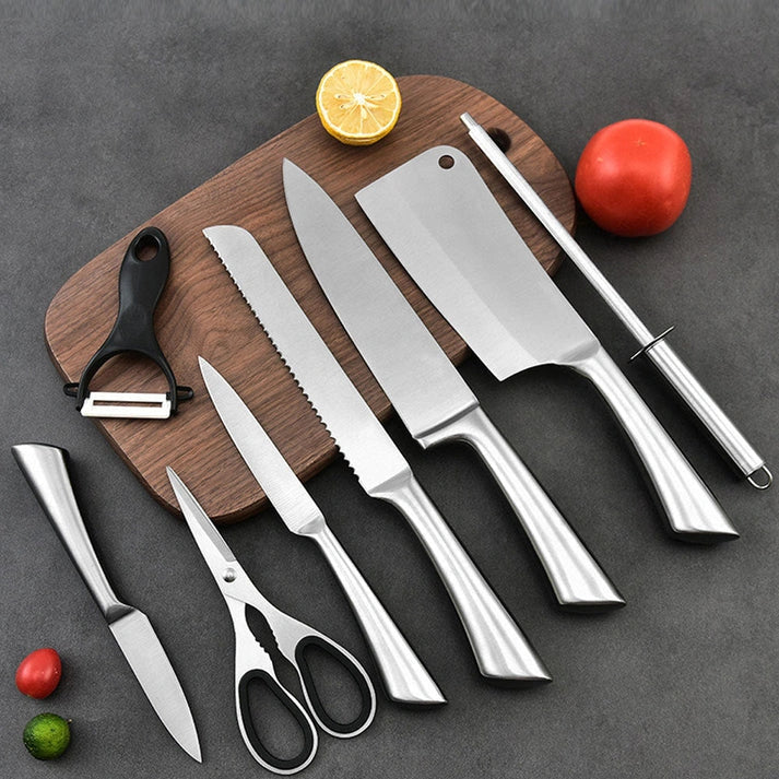 Aaponminimarket NNEDSZ 8PC Stainless Steel Knife Block Set
