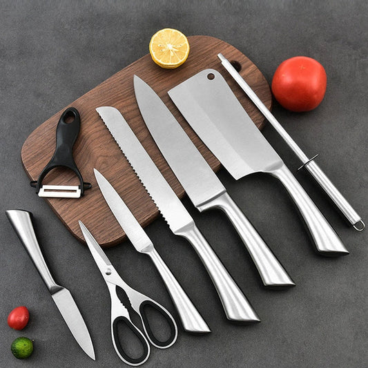 Aaponminimarket NNEDSZ 8PC Stainless Steel Knife Block Set