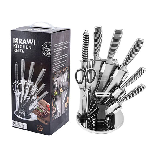 Aapon mini market - NNEDSZ 8PC Stainless Steel Knife Block Set