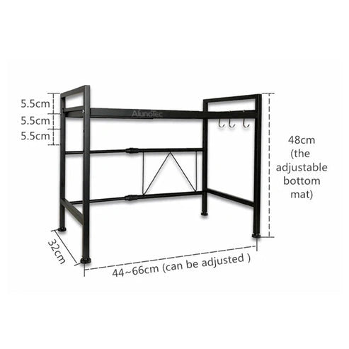 Aaponminimarket NNEDSZ Adjustable Microwave Shelf (Black)