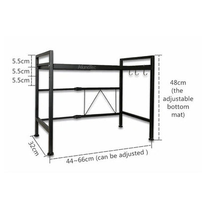 Aaponminimarket NNEDSZ Adjustable Microwave Shelf (Black)