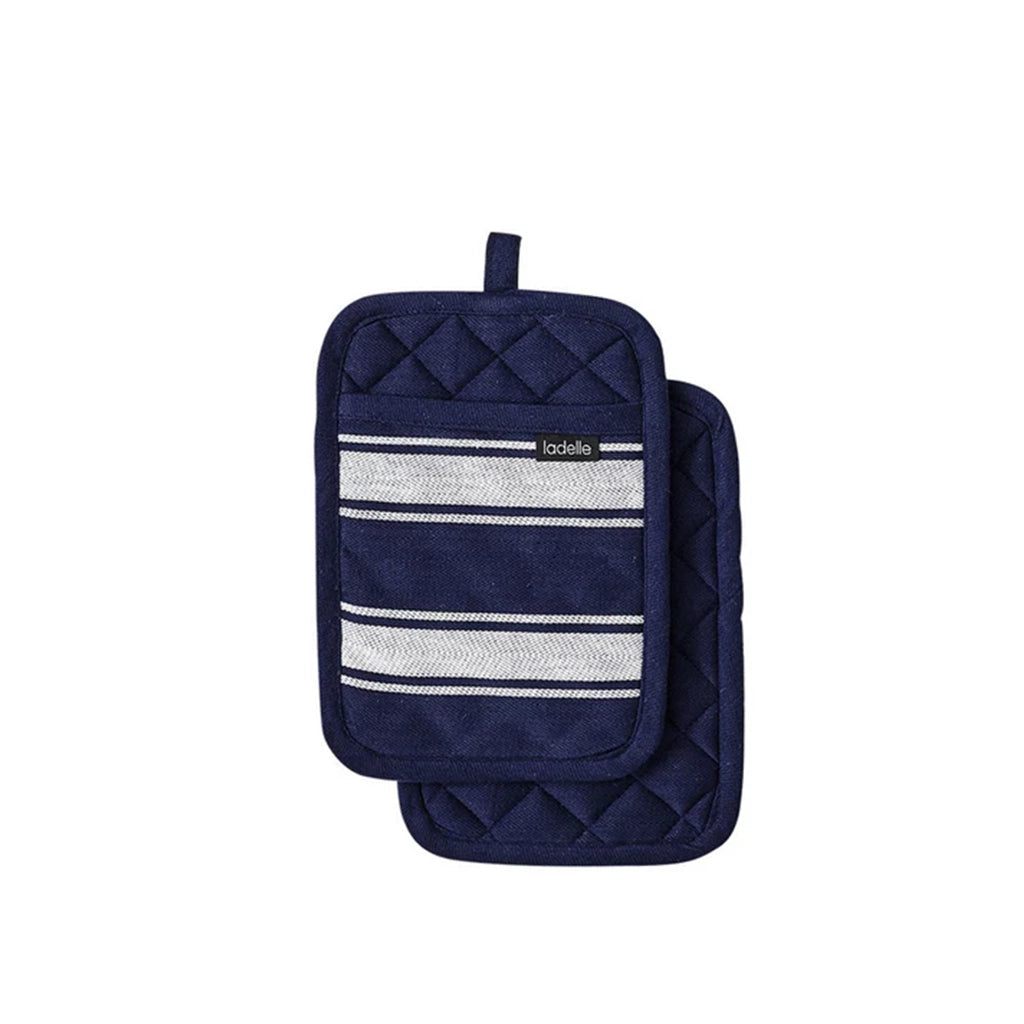 Aapon mini market -NNEDSZ Butcher Stripe Navy Potholders (2pc)