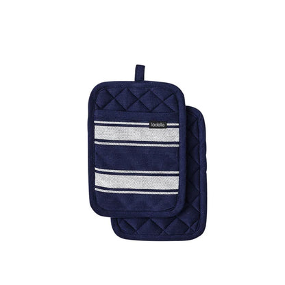 Aapon mini market -NNEDSZ Butcher Stripe Navy Potholders (2pc)