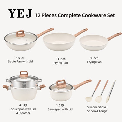Aapon mini market - NNEDSZ YEJ 12-Piece Non-Stick Cookware Set