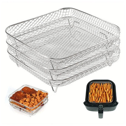Aaponminimarket NNETM 3-Tier Stainless Steel Air Fryer Rack Set