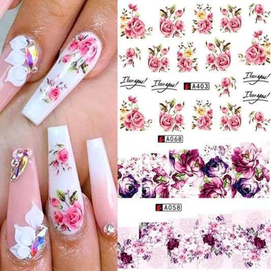 Nail Art Rose Nail Sticker Bowknot