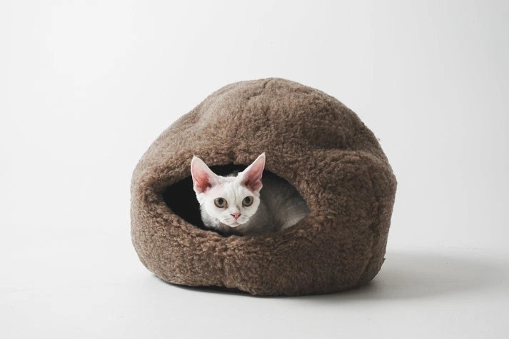 Aaponminimarket Nest Natural Woolen Pet Bed - Beige