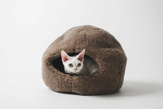 Aaponminimarket Nest Natural Woolen Pet Bed - Beige